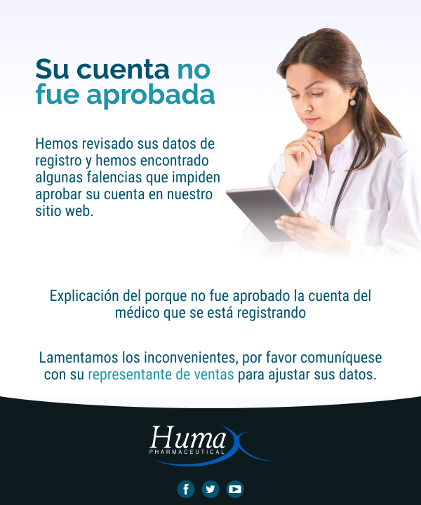 Cuenta no aprobada